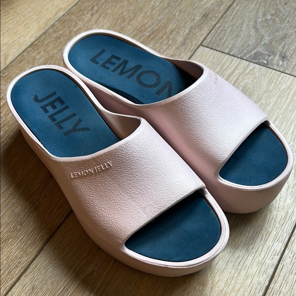 Lemon Jelly Womens Pink Platform Slip-On Sandals Size 38 (US 7.5)